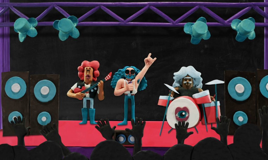 A still image from the AXA Insurance claymation animation project