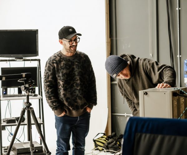 a photo of our director Dan Richards in the studio space