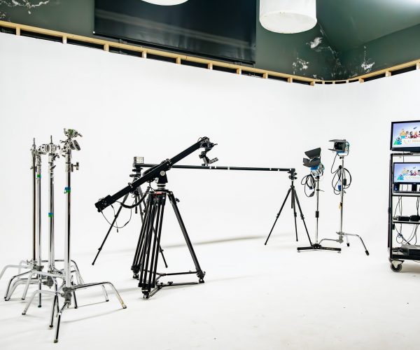 A photo of our white background studio space at a plus c